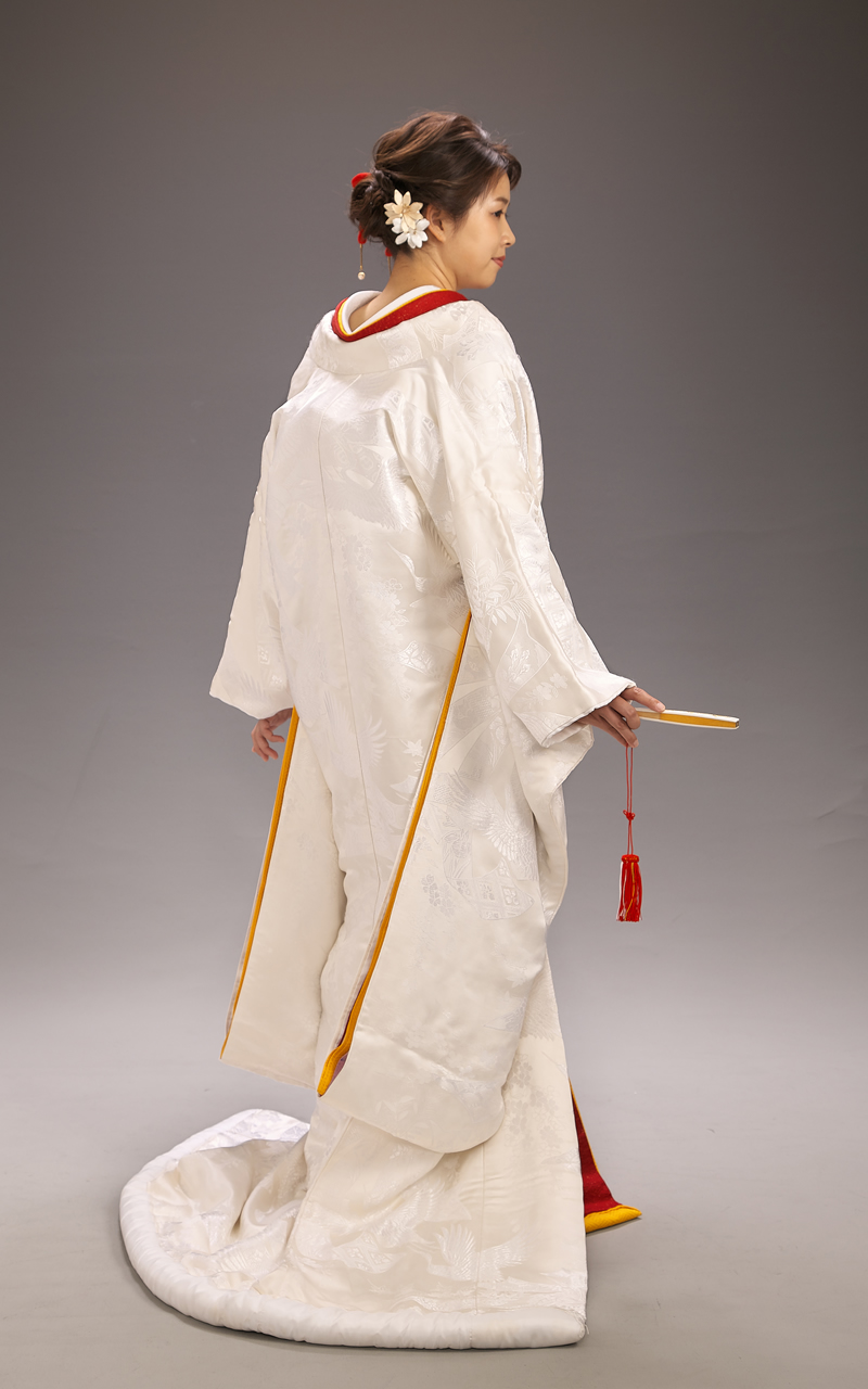 鶴と熨斗目(のしめ)柄の白無垢その3