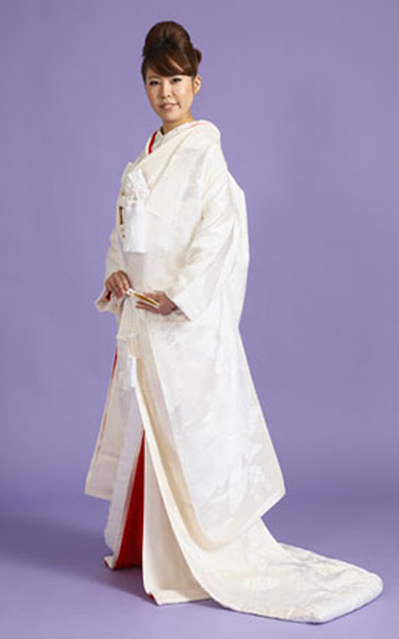 鶴と熨斗目(のしめ)柄の白無垢その4