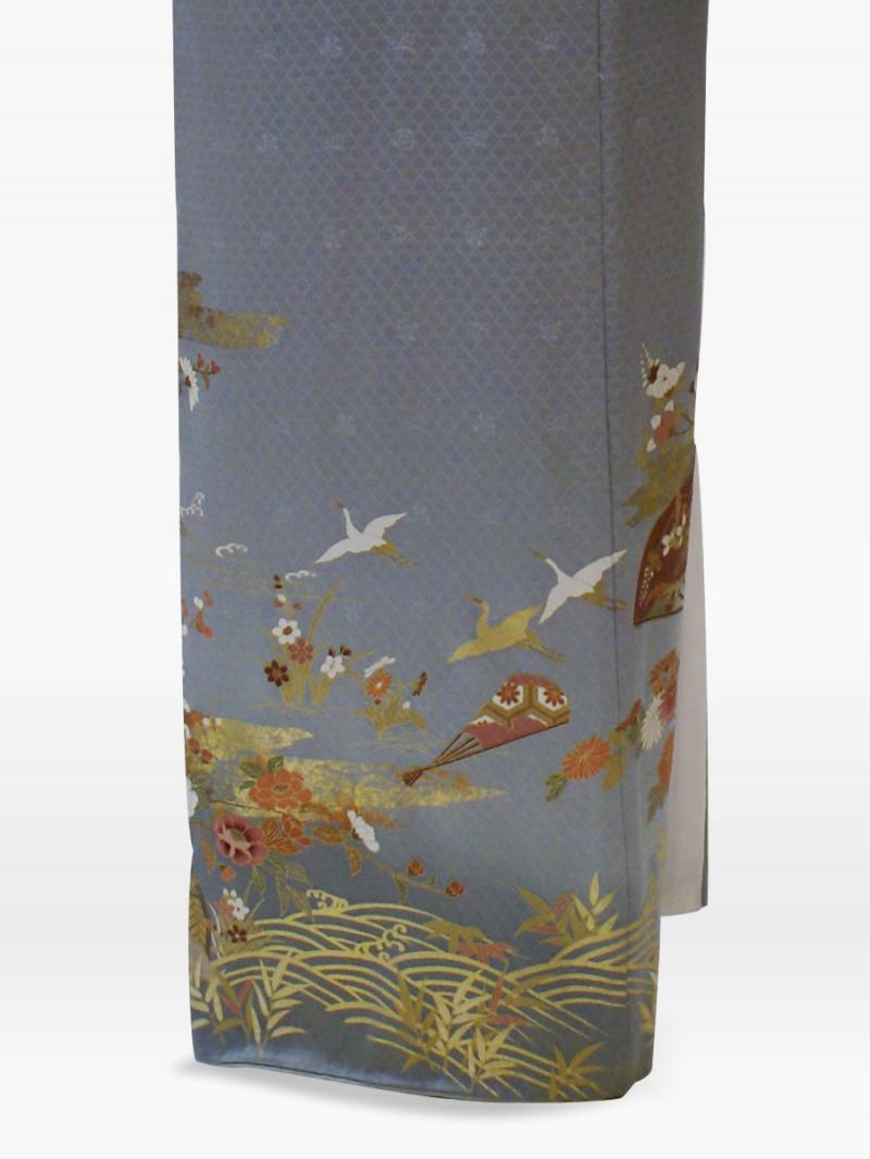 グレー色の菊・扇の色留袖その５